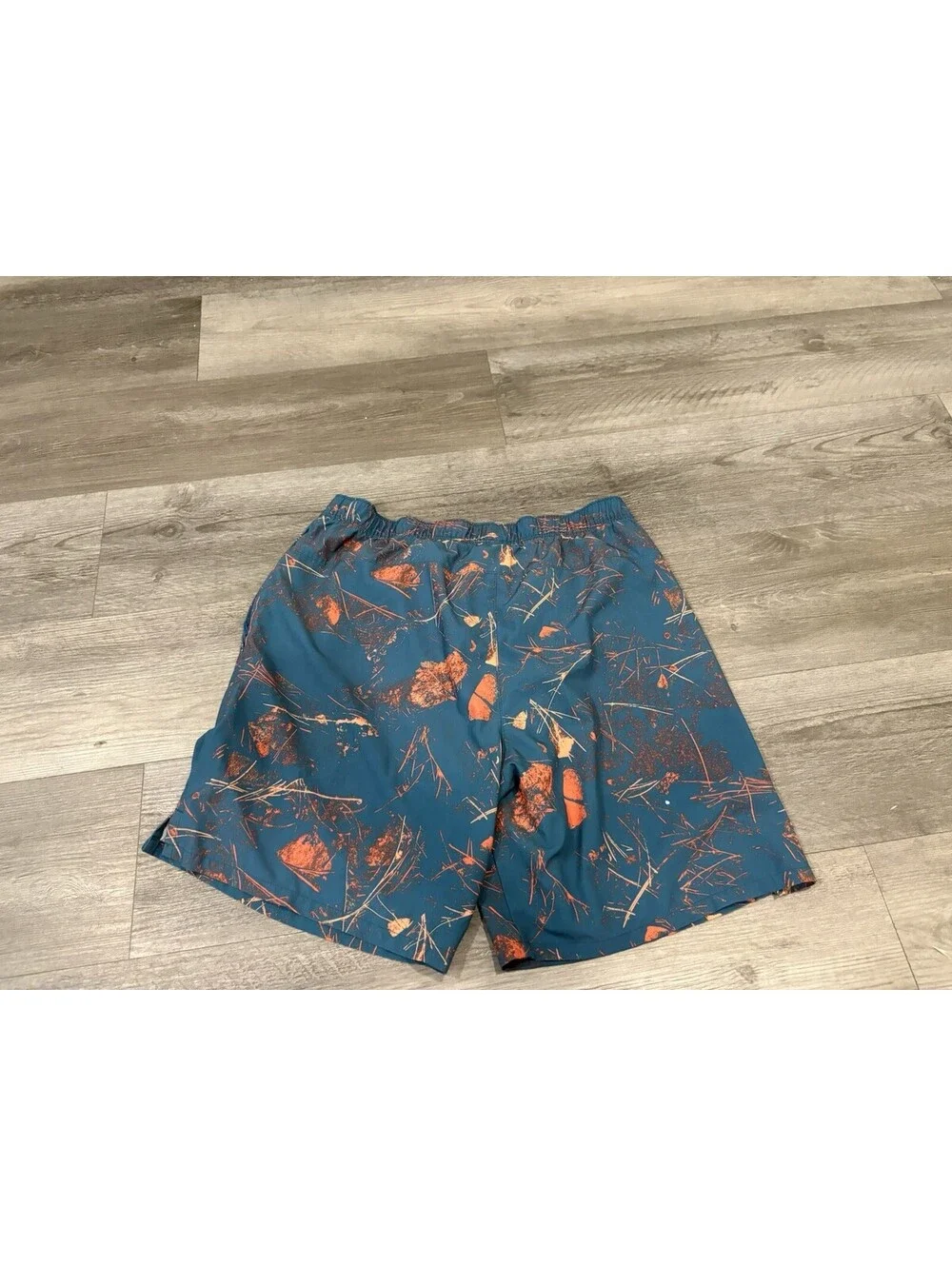 The North Face Shorts Mens Run Swim Drawstring Blue Orange Medium